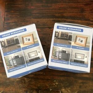 Set of 2 TIANLDD 27 FT each Wood Grain Wallpaper Border, Removable Waterproof